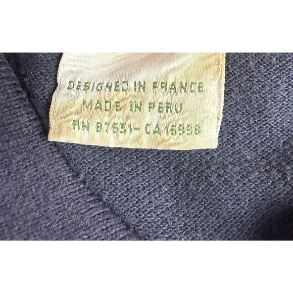 Vintage Lacoste Polo Shirt Men 4 Navy Regular Fit Short Sleeve Embroidery Peru - Picture 4 of 8